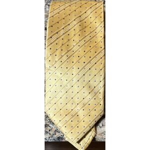 Gianni Viera Men's Yellow 100% Silk Polka Dot Tie Made in Italy Classic Size